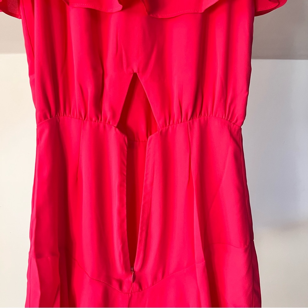 Krisa Revolve Off-Shoulder Ruffle Rio Red Mini Dress XS NWT - Picture 8 of 9